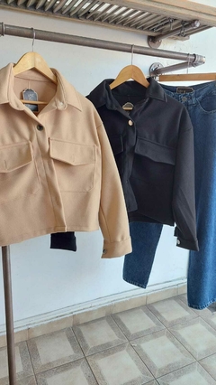Chaquetas paño tostada y negro. talle unico adaptan m l - comprar online