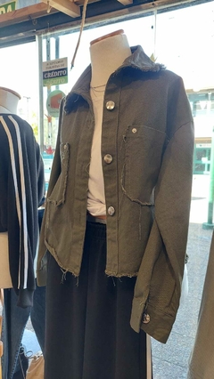chaqueta gabardina verde - comprar online