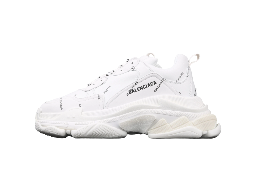 Balenciaga All Over Logo Triple S White Black