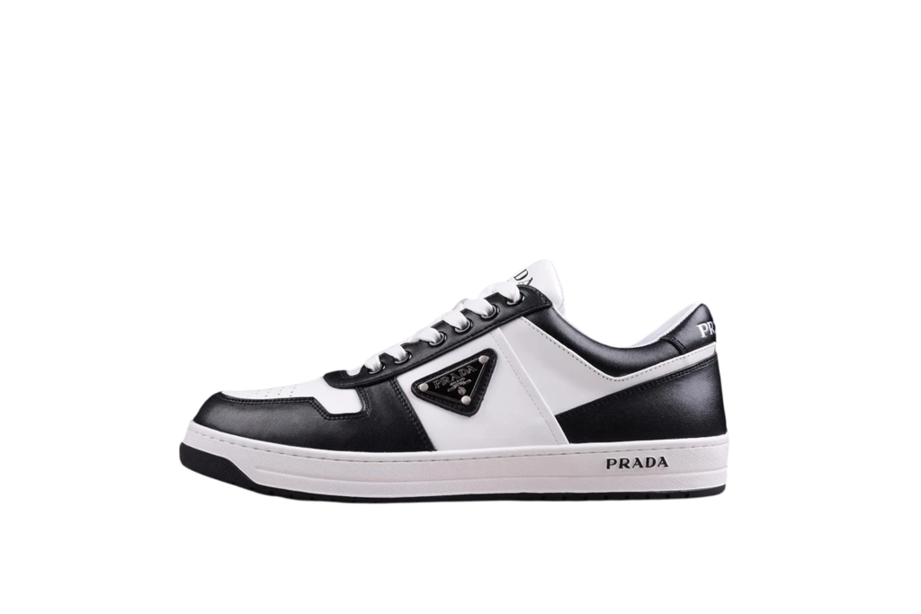 Prada Downtown Low Top Sneakers Leather White Black