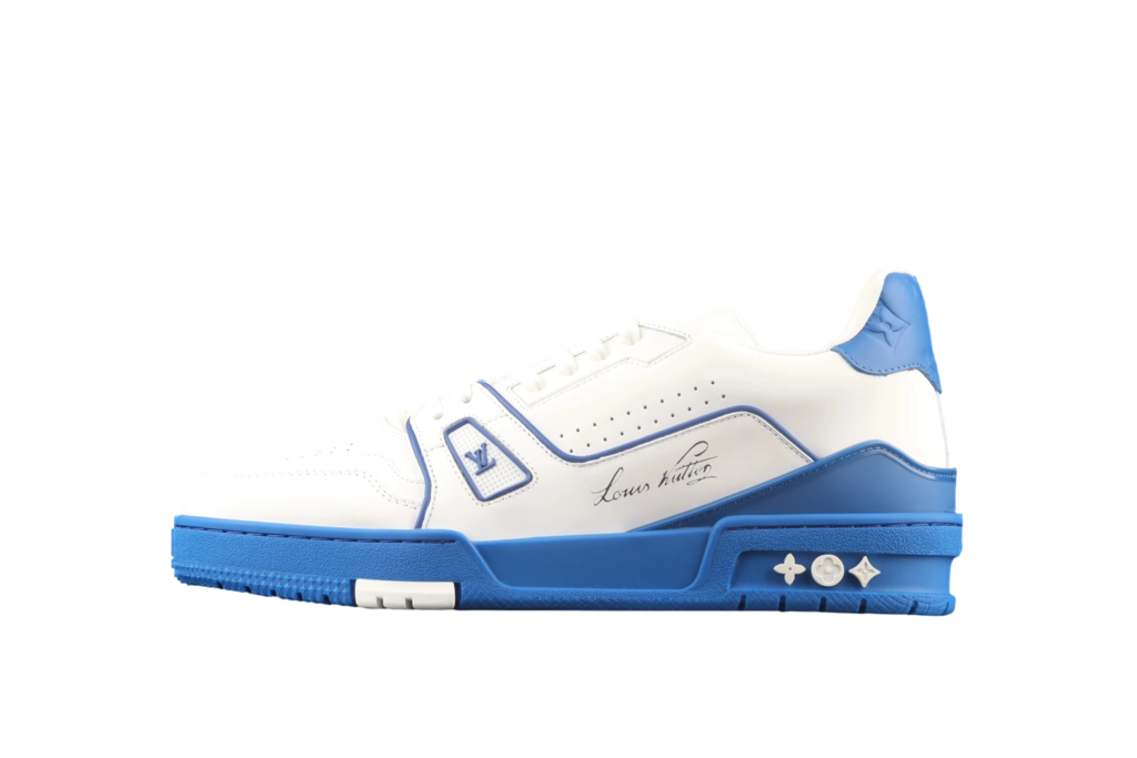 Louis Vuitton Trainer White Blue Signature