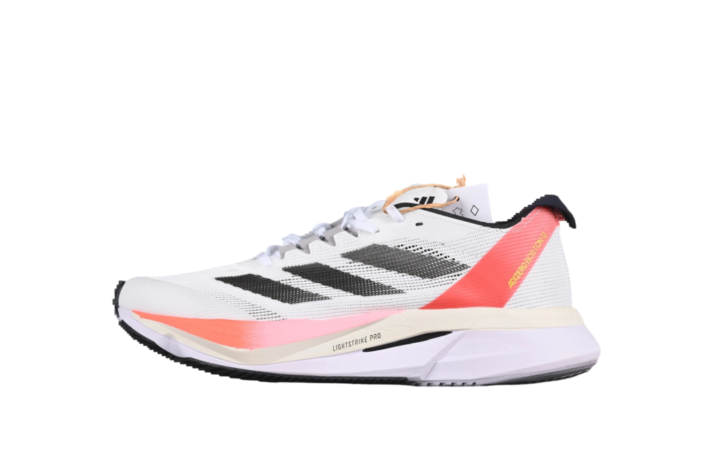 adidas Adizero Boston 12 Cloud White Aurora Met. Solar Red
