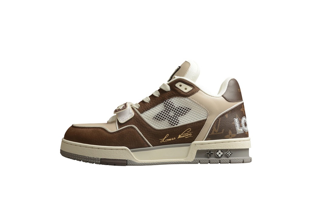 Louis Vuitton LV Trainer Moka Brown Monogram Flower