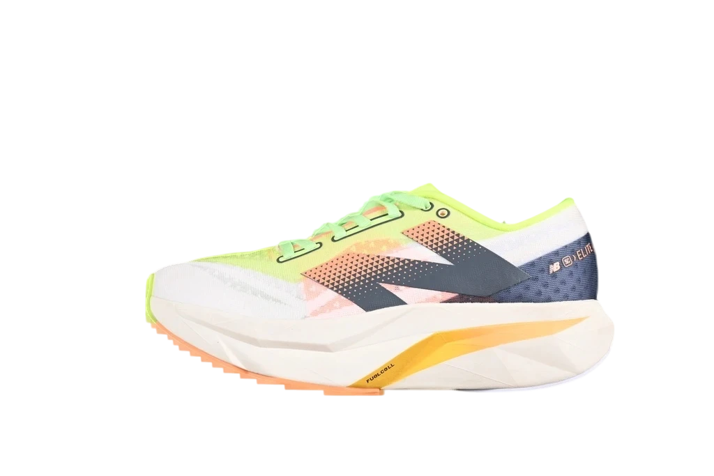 New Balance FuelCell SuperComp Elite v4 White Bleached Lime Glo Hot Mango