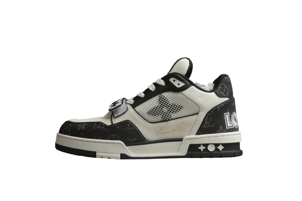 Louis Vuitton LV Trainer Velcro Strap Monogram Denim Black White