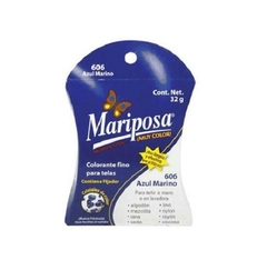 COLORANTE (PINTURA) PARA ROPA COLOR AZUL MARINO 36GR MOD.606 MARIPOSA