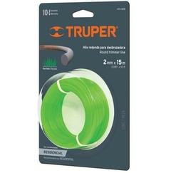 HILO REDONDO PARA DESBROZADORA 2mm COLOR VERDE 15MT MOD.HTA-80B TRUPER