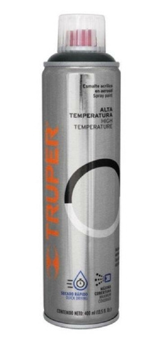 PINTURA EN AEROSOL ALTA TEMPERATURA NEGRO 400ML TRUPER PA-ALTE-N