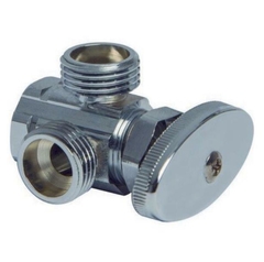 VALVULA DE CONTROL (LLAVE ANGULAR) DOBLE 1/2" x 1/2" x 1/2" MOD.VP-D121212 MIBER