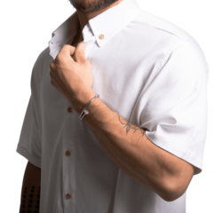 Camisa Masculina Branca de Linho Manga Curta - loja online