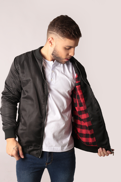 Jaqueta Masculina Preta Modelo Bomber - Docca