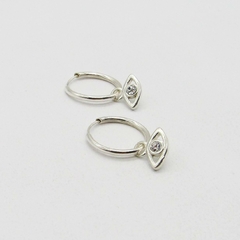 AROS CUBANOS PLATA FINO N°00 CON DIJE OJO CUBIC