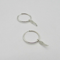 AROS CUBANOS PLATA FINO N°1 CON DIJE ALA