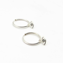 AROS CUBANOS PLATA FINO N°1 CON DIJE OJO CUBIC