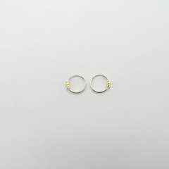 AROS CUBANOS PLATA COMUN N°0 CON 1 APLIQUE DE ORO