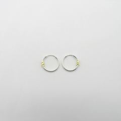 AROS CUBANOS PLATA COMUN N°2 CON 1 APLIQUE DE ORO