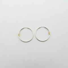 AROS CUBANOS PLATA COMUN N°3 CON 1 APLIQUE DE ORO