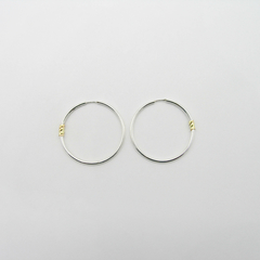 AROS CUBANOS PLATA COMUN N°4 CON 1 APLIQUE DE ORO