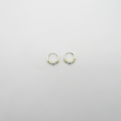 AROS CUBANOS PLATA COMUN N°000 CON APLIQUE DE ORO Y 1 BOLITA