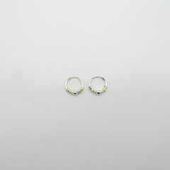 AROS CUBANOS PLATA COMUN N°00 CON APLIQUE DE ORO Y 1 BOLITA