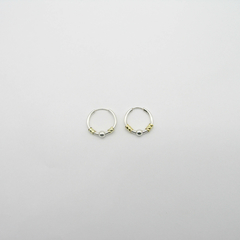 AROS CUBANOS PLATA COMUN N°0 CON APLIQUE DE ORO Y 1 BOLITA