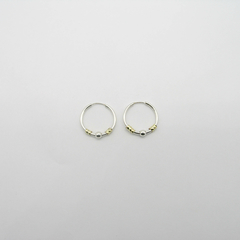 AROS CUBANOS PLATA COMUN N°1 CON APLIQUE DE ORO Y 1 BOLITA