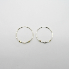 AROS CUBANOS PLATA COMUN N°4 CON APLIQUE DE ORO Y 1 BOLITA