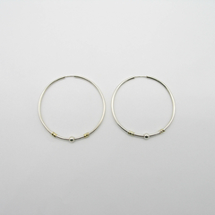 AROS CUBANOS PLATA COMUN N°6 CON APLIQUE DE ORO Y 1 BOLITA