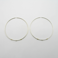 AROS CUBANOS PLATA COMUN N°8 CON APLIQUE DE ORO Y 1 BOLITA