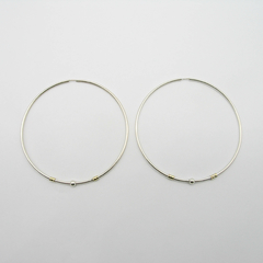 AROS CUBANOS PLATA COMUN N°8 CON APLIQUE DE ORO Y 1 BOLITA