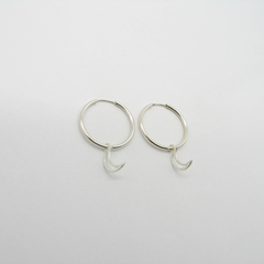 AROS CUBANOS PLATA COMUN N°3 CON DIJE LUNA CALADO