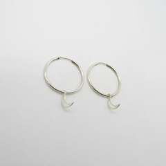 AROS CUBANOS PLATA COMUN N°4 CON DIJE LUNA CALADO
