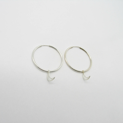 AROS CUBANOS PLATA COMUN N°5 CON DIJE LUNA CALADO
