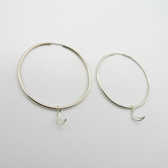 AROS CUBANOS PLATA COMUN N°7 CON DIJE LUNA CALADO