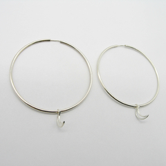 AROS CUBANOS PLATA COMUN N°8 CON DIJE LUNA CALADO