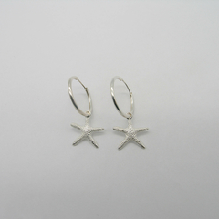 AROS CUBANOS PLATA COMUN N°1 CON DIJE ESTRELLA DE MAR