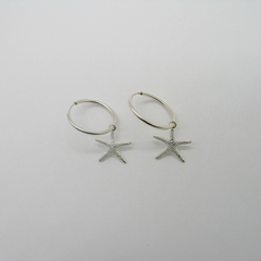 AROS CUBANOS PLATA COMUN N°2 CON DIJE ESTRELLA DE MAR