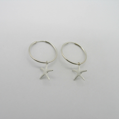 AROS CUBANOS PLATA COMUN N°3 CON DIJE ESTRELLA DE MAR