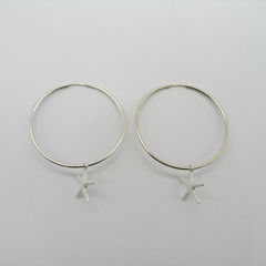 AROS CUBANOS PLATA COMUN N°6 CON DIJE ESTRELLA DE MAR