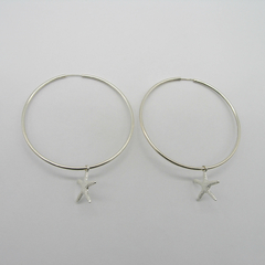 AROS CUBANOS PLATA COMUN N°7 CON DIJE ESTRELLA DE MAR