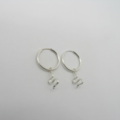 AROS CUBANOS PLATA COMUN N°2 CON DIJE SERPIENTE