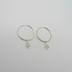 AROS CUBANOS PLATA COMUN N°4 CON DIJE SERPIENTE