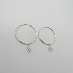 AROS CUBANOS PLATA COMUN N°5 CON DIJE SERPIENTE