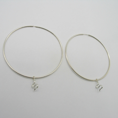 AROS CUBANOS PLATA COMUN N°8 CON DIJE SERPIENTE