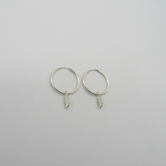 AROS CUBANOS PLATA COMUN N°3 CON DIJE HOJA