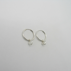 AROS CUBANOS PLATA COMUN N°1 CON DIJE CORAZON INFLADO