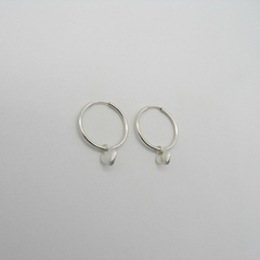 AROS CUBANOS PLATA COMUN N°2 CON DIJE CORAZON INFLADO