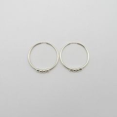AROS CUBANOS PLATA COMUN N°4 CON 4 BOLITAS