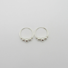 AROS CUBANOS PLATA COMUN N°3 CON 5 BOLITAS