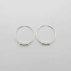 AROS CUBANOS PLATA COMUN N°4 CON 3 BOLITAS MEDIANAS